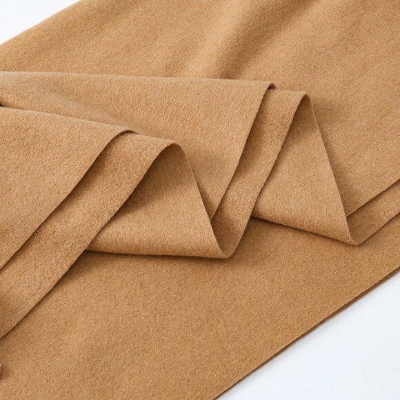 Soft Cashmere Feel Scarf Beige Fringed Wrap - Picture 4 of 4